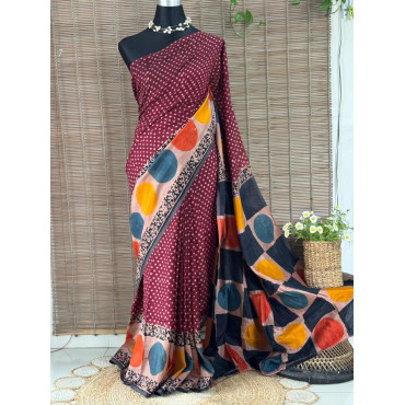 Rayon silk batik sharee