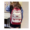  Academy Style School Bag Book Bag Lightweight College Student Backpack(Meroon) Code : 242