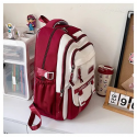  Academy Style School Bag Book Bag Lightweight College Student Backpack(Meroon) Code : 242