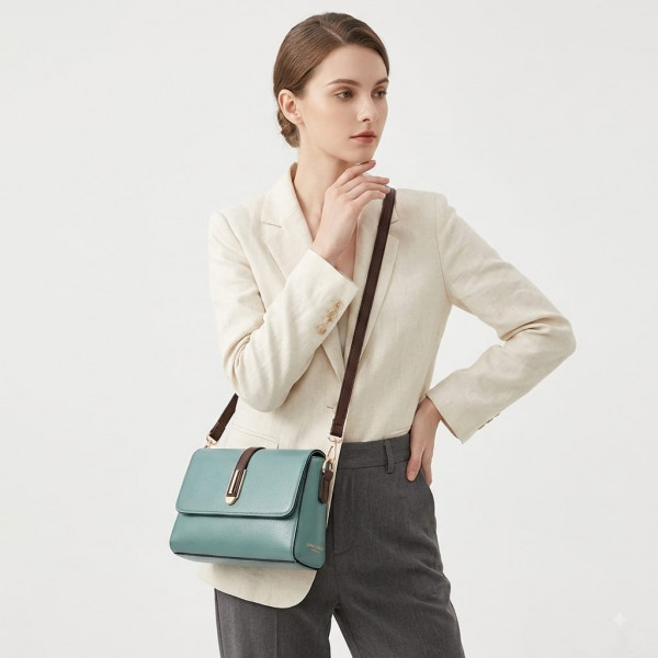 2 Genuine Soft Leather Handbag for Color:(blue) Code : 70
