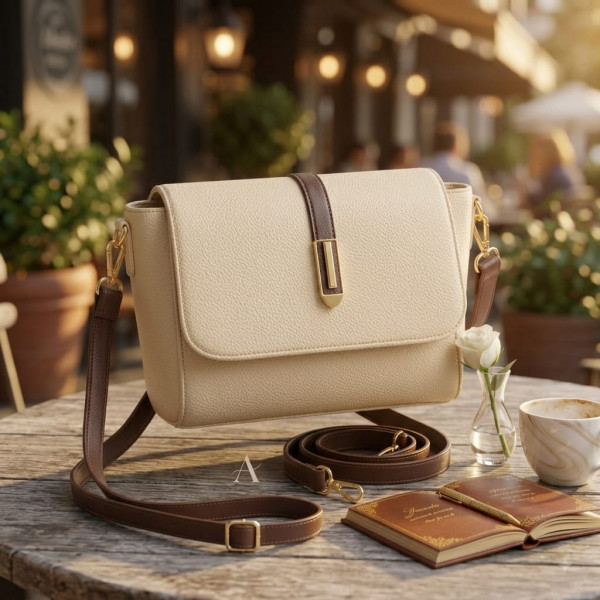  Genuine Soft Leather Handbag for Color (off-white) Code : 70