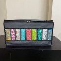  Ash Color 4 Pcs 9 Grid Transparent Cloth Organizer Box