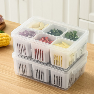 6 Grid Fridge Storage Box ( ২ সেট )