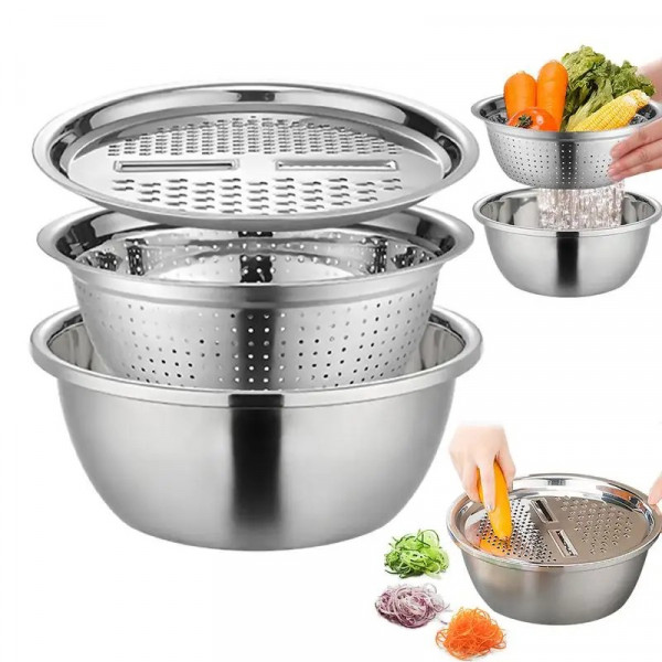 3-in-1 Multifunctional Stainless Steel Bowl Drain Set