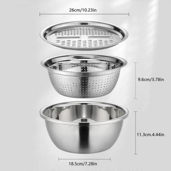 3-in-1 Multifunctional Stainless Steel Bowl Drain Set