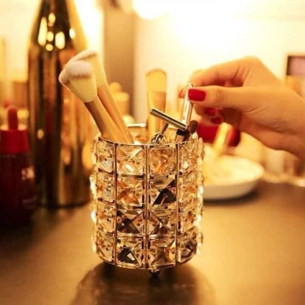 Crystal Round Makeup Brush Holder