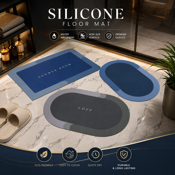 Nonslip Silicone Floor Mat (Combo 3ps)