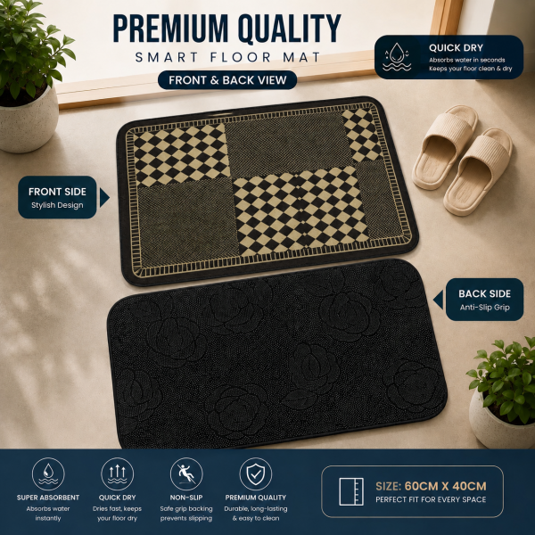 Quick Dry Smart Floor Mat -3 Pieces