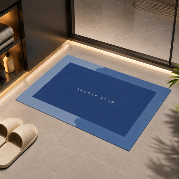 Nonslip Silicone Floor Mat (Square Blue)