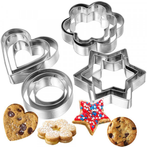 Cookies Cutter Set 4 Shape and 12 Pieces