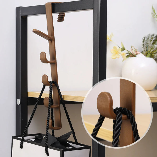 1 Pcs 5 Hook Plastic Over The Door Hanger