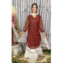 প্রিমিয়াম মাল্টি-কালার মিরর ওয়ার্ক গারারা সেট 