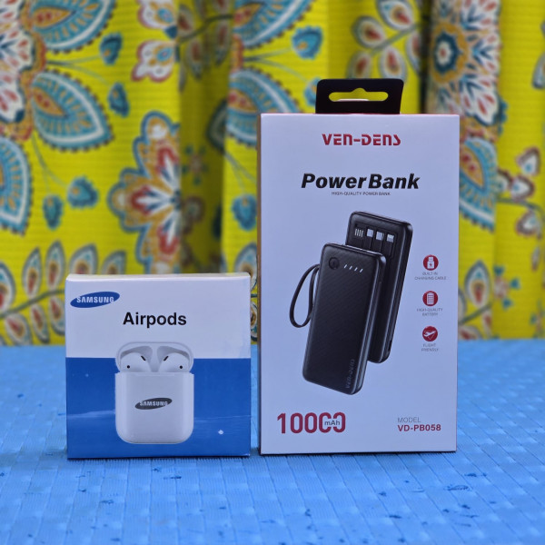 Ven-Dens Power Bank এবং Airpods