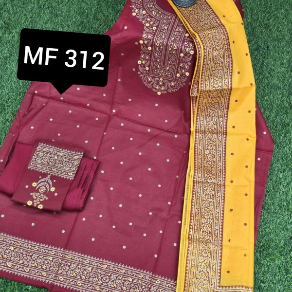 স্কিন প্রিন্টেড থ্রি-পিস    MF 312