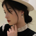 Black Rose Blossom Pearl Earrings