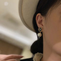 Black Rose Blossom Pearl Earrings