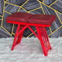 Mini Portable Folding Camping Stool Chair Red