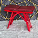 Mini Portable Folding Camping Stool Chair Red