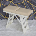 Mini Portable Folding Camping Stool Chair White 