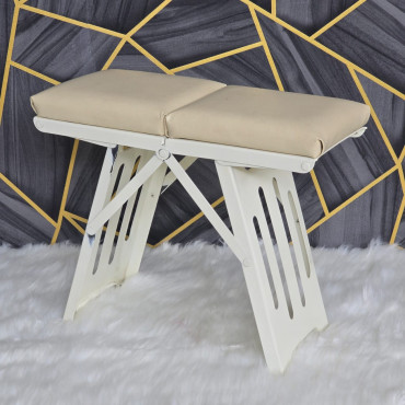 Mini Portable Folding Camping Stool Chair White 