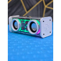 V8 Bluetooth Speaker Transparent Sound Box Colorful Lights