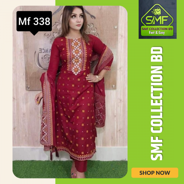 স্কিন প্রিন্টেড থ্রি-পিস   MF 338