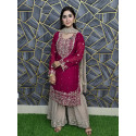 সারারা থ্রি পিস   Maroon