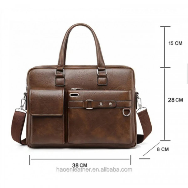 High capacity Men's Shoulder Bag (১২"/১৬") কালো কালার।