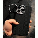 Original Luxo Brand Premium MagSafe Reflective Carbon Textured Case  (Black)