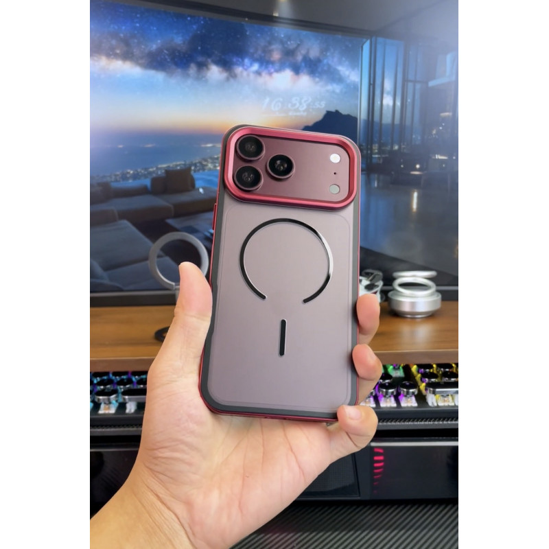 Aluminum Metal Frame Electroplated Magnetic Frosted Phone Case for iphone