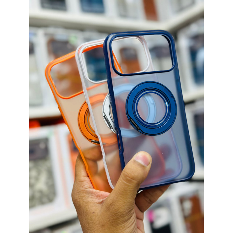 360 Rotating Ring Holder Magnetic Phone Case for iPhone Wireless Charging Anti-drop Protective Cover