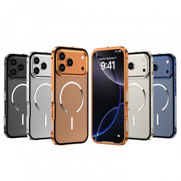 Shockproof Metal Armor Magnetic Aluminum Frame Matte Cover 