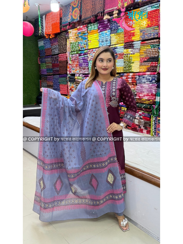 Block Batik Mixed Dress