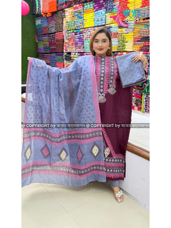 Block Batik Mixed Dress