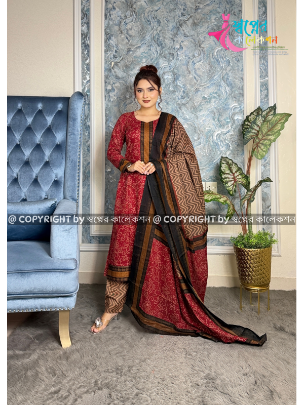 Mal Mal Joypuri Cotton Three Pis