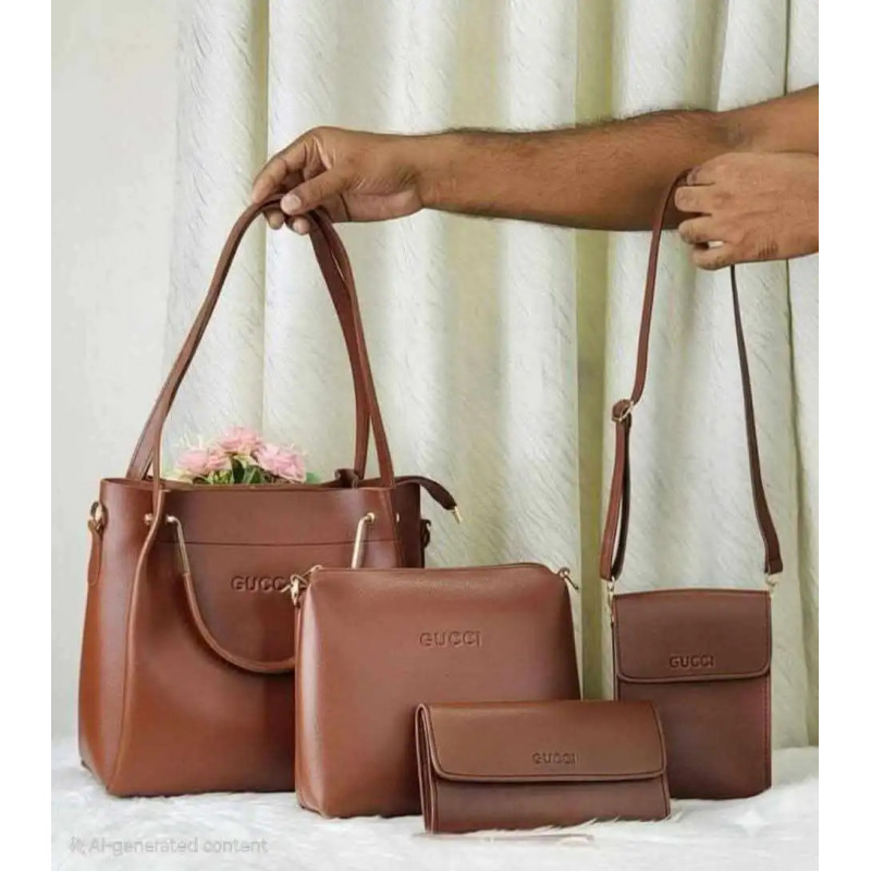 Leather 4Set bag (coffee)