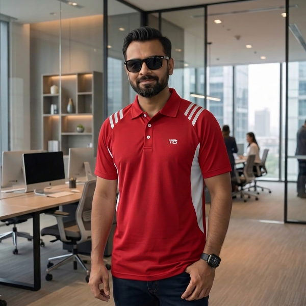 Man's Polo 2 Pcs Combo-Red & Gray