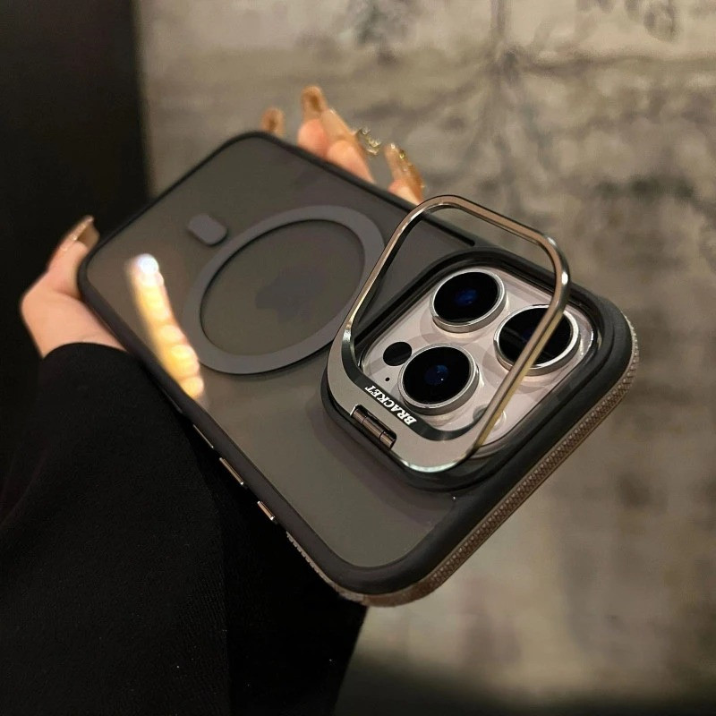 New Metal Camera Stand Case for iPhone