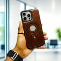Suitable Magsafe Supported Ring Stand Business leather Case For Iphone 12 To 16 Pro Max