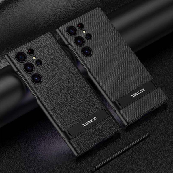 Hard PC Soft TPU Leather Cover with 360° Kickstand Holder For Samsung Galaxy 