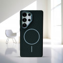 Luxury Slim Matte Carbon Fiber Cases for Samsung Galaxy Ultra Magsafe Wireless Charging PC Cover