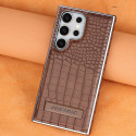 Crocodile leather magnetic charging suitable Kickstad Case For Samsung Galaxy  S25 Ultra  S24 Ultra  S23 Ultra