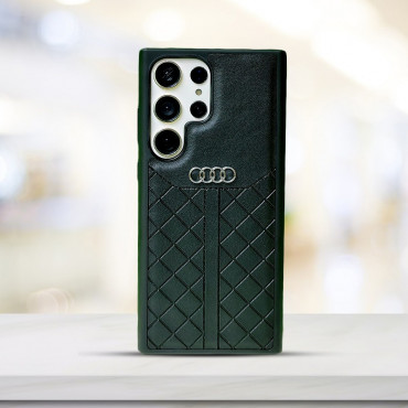 Luxury Audi Leather Back Cover Case for Samsung Galaxy Ultra Series