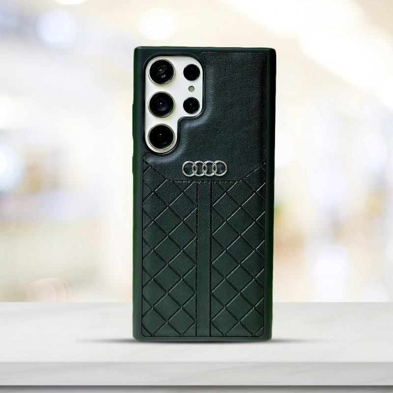 Luxury Audi Leather Back Cover Case for Samsung Galaxy Ultra Series