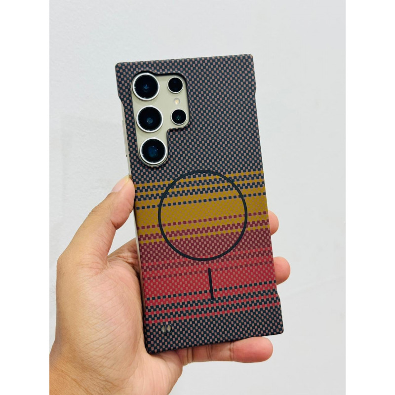 Luxury Frameless Ultra Thin Carbon Fiber Hard PC Magsafe Wireless Charge Case For Samsung Galaxy