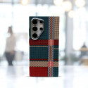 Luxo Carbon Fiber Pattern Metal Camera Frame Magnetic Case for Samsung Galaxy Ultra Series