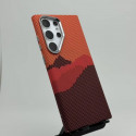 Luxo Carbon Fiber Pattern Metal Camera Frame Magnetic Case for Samsung Galaxy Ultra Series