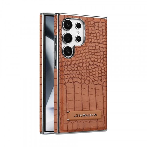 Crocodile leather magnetic charging suitable Kickstad Case For Samsung Galaxy  S25 Ultra  S24 Ultra  S23 Ultra