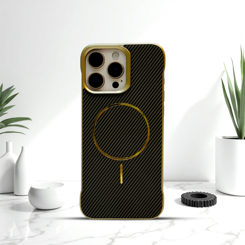 Luxury Frameless Magsafe Supported Carbon Fiber Case For Iphone