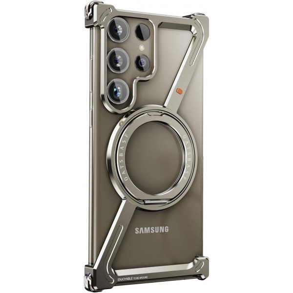 Metal Z Shape Frameless Design Bumper 360° Rotation Kickstand Aluminum Case For Samsung Galaxy 